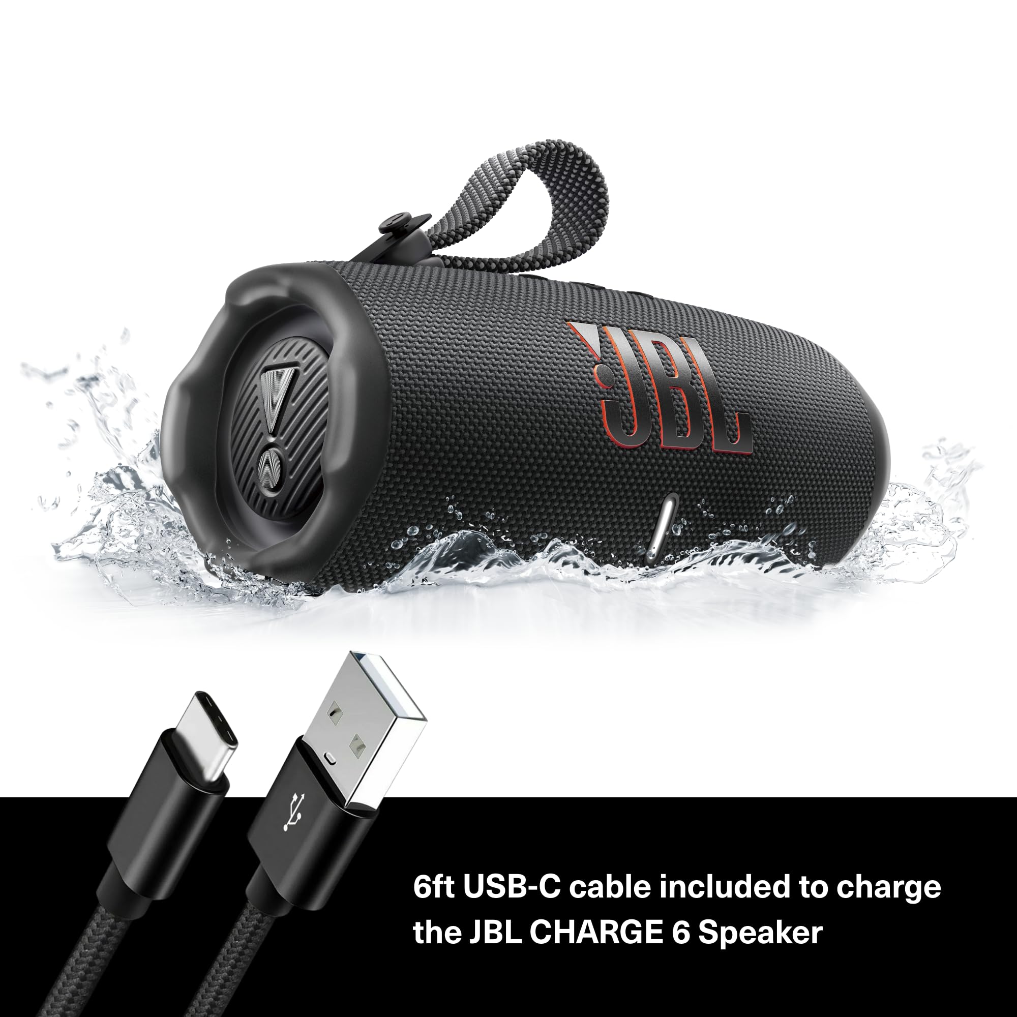 Amazon.com: JBL Charge 6 (Black) + Bundle with USB-C Braided